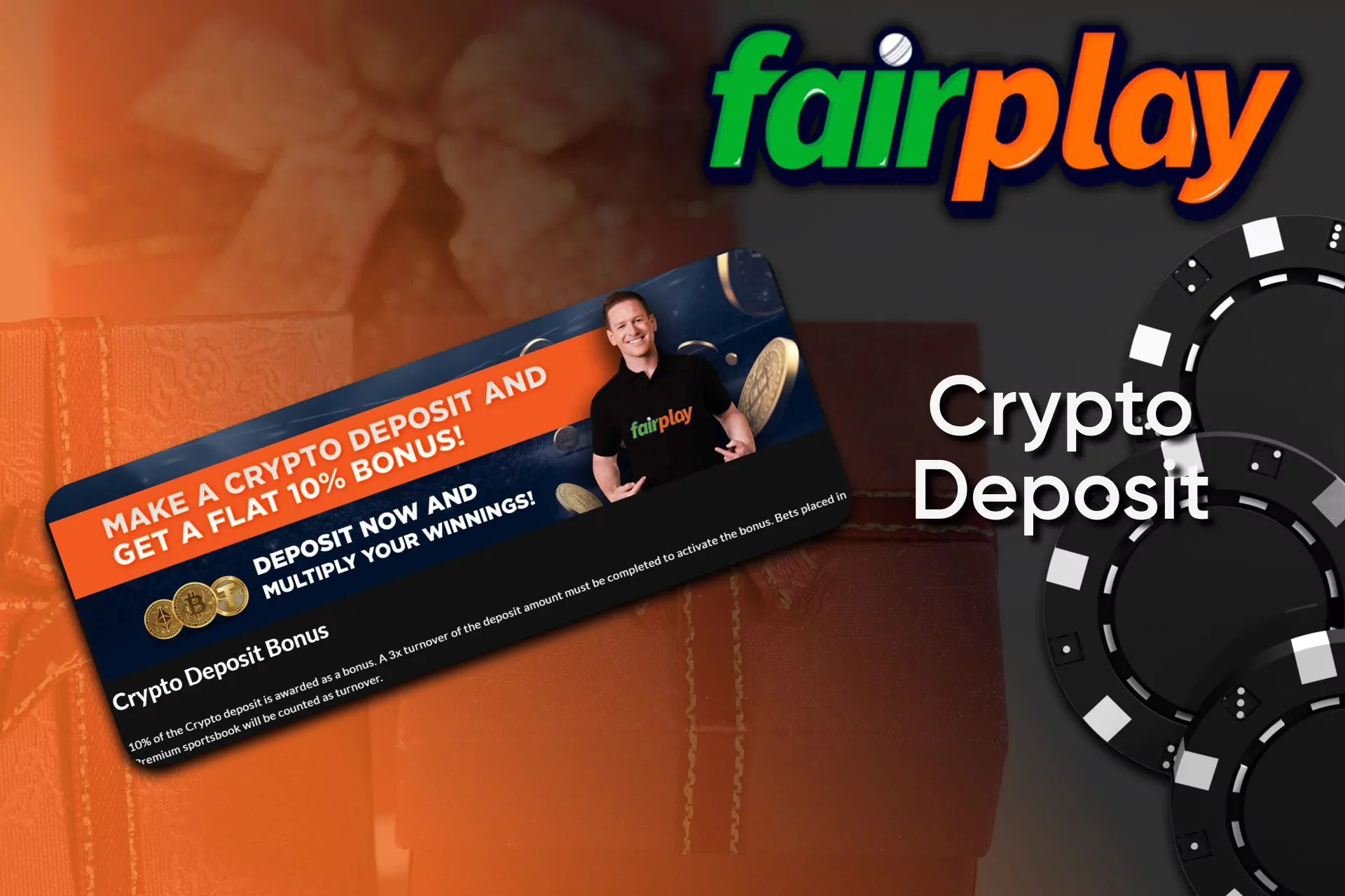 Top up an account on Fairplay with crypto to get an additional bonus from the bookie.