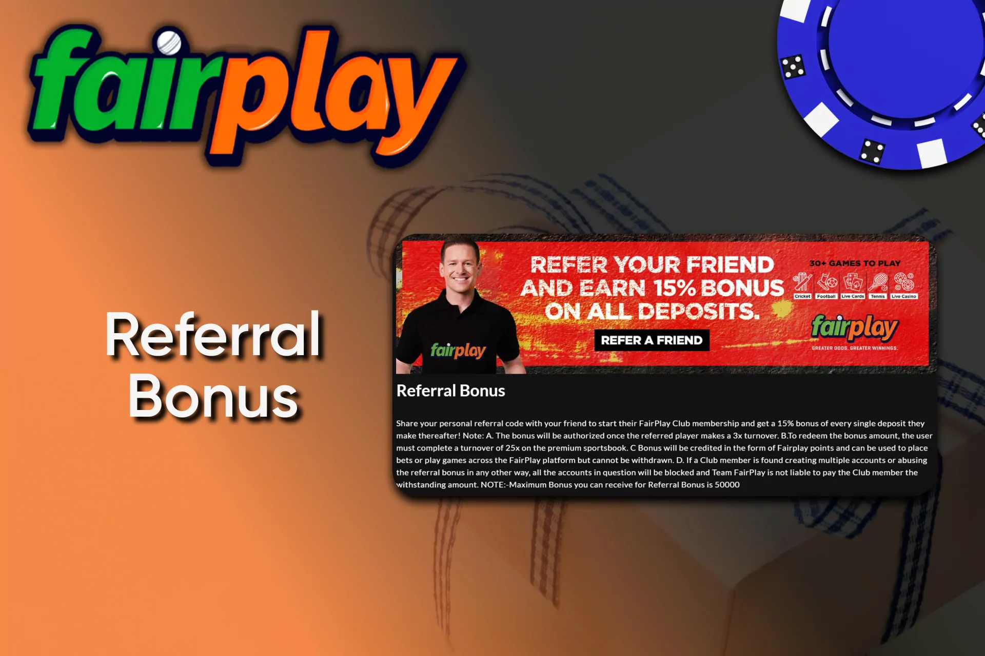 Invite friends to join you on Fairplay and get a bonus.