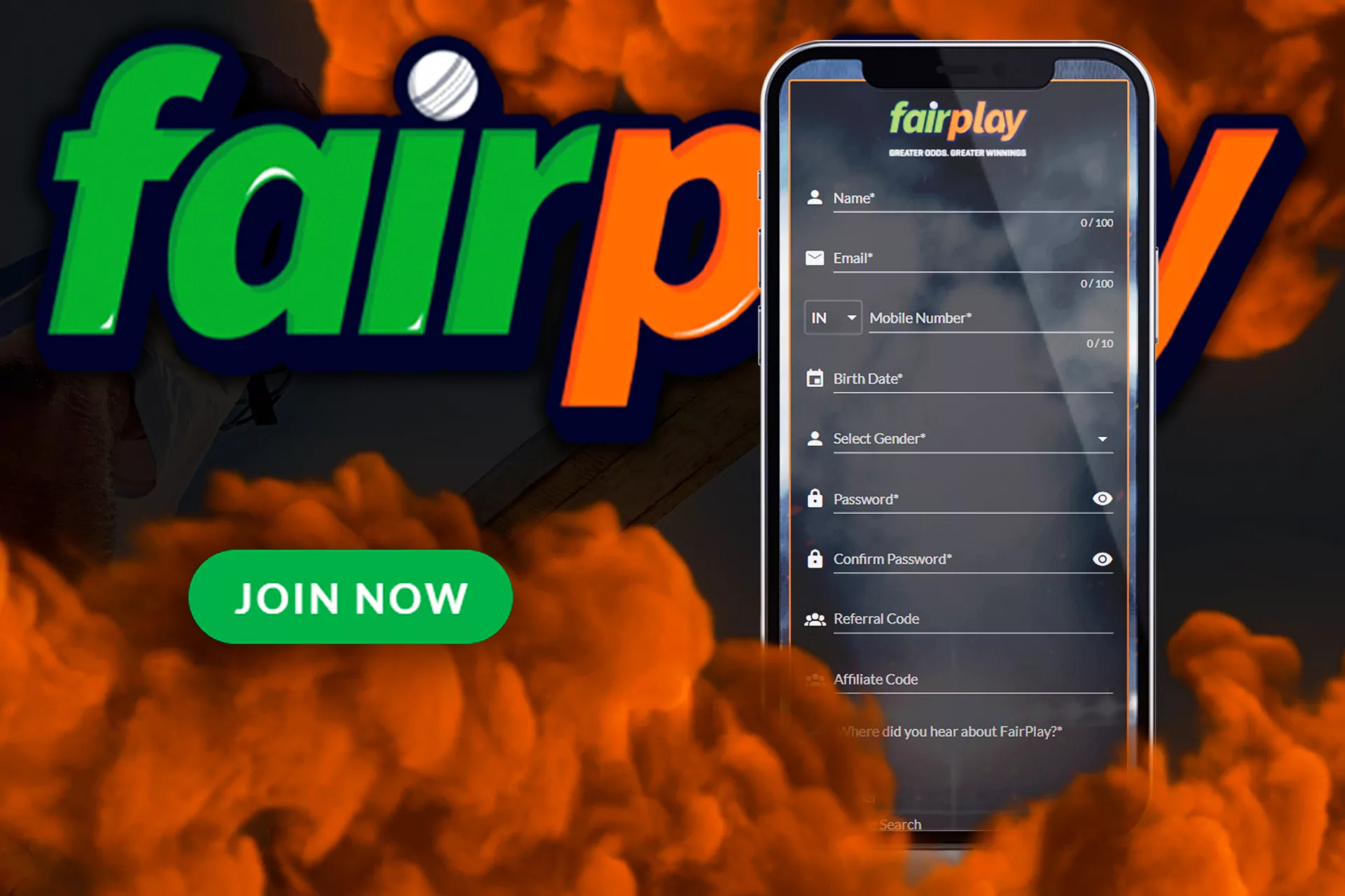 Run the app, and create an account to start betting on Fairplay.