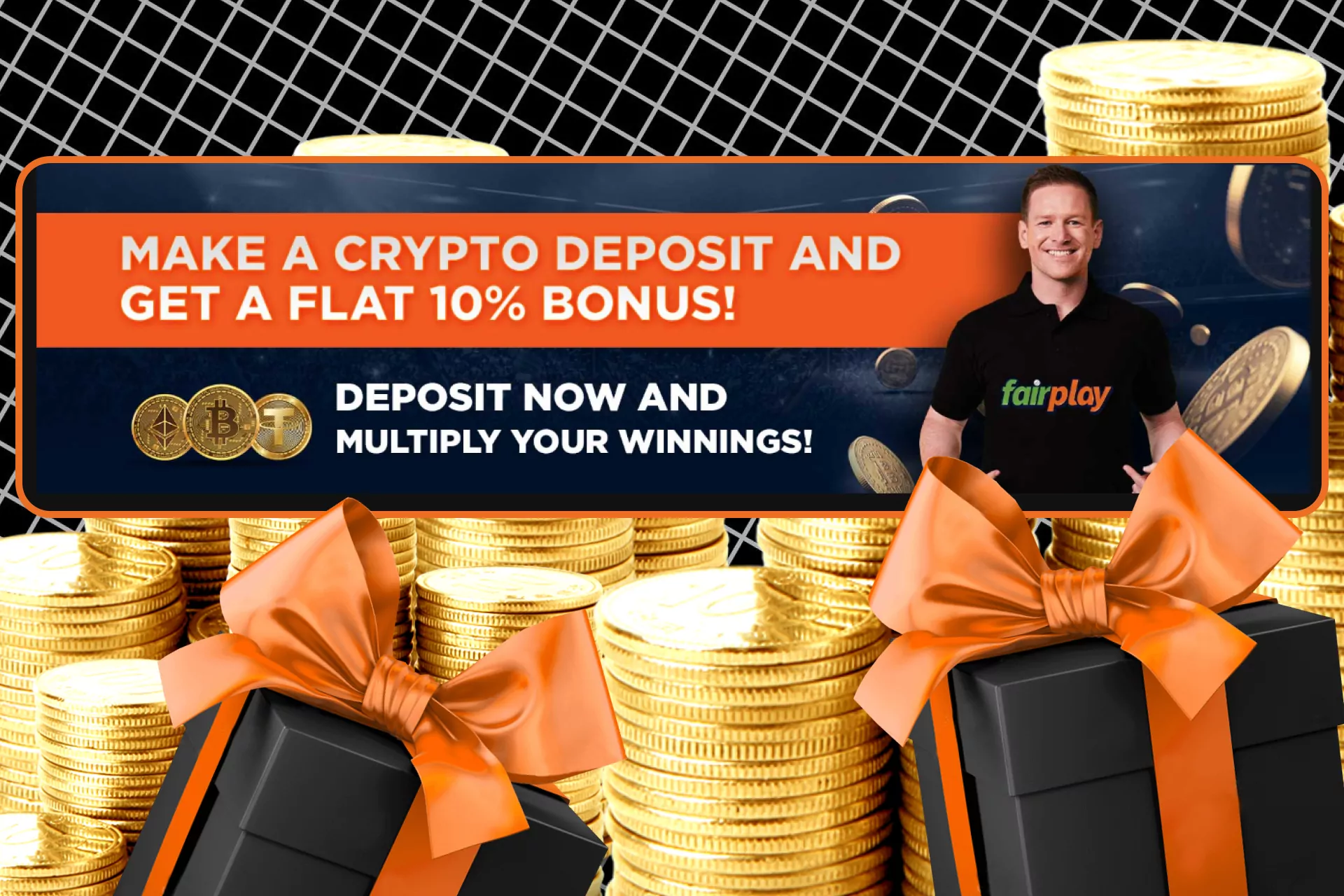Get bonus from Fairplay for cryptocurrency.