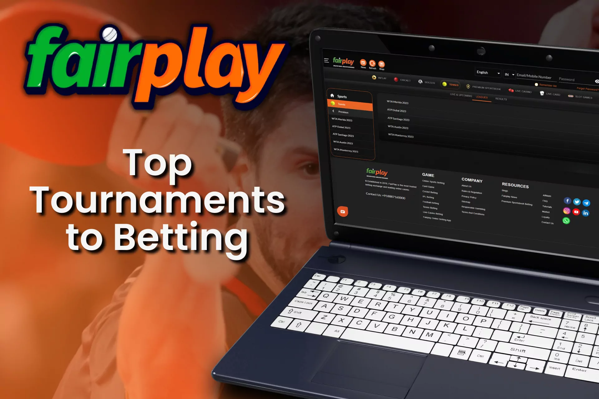 Bet on the best tennis tournaments with Fairplay.